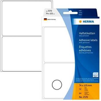 Etiquetas Universales HERMA 3750, 21x80 mm, Blancas, Paquete de 35 unidades