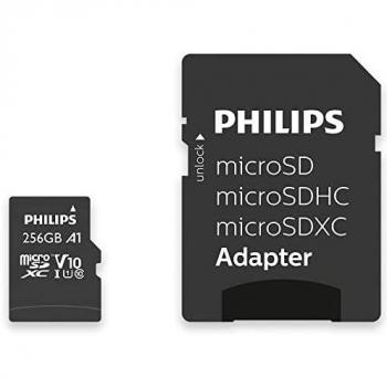 Philips Tarjeta SDXC de 256 GB + Adaptador SD UHS-I U1