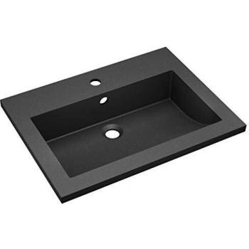 vidaXL Lavabo de Granito Negro 690x445x120mm Mobiliario Cuarto de Baño Hogar