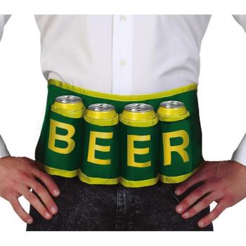 Cinturón Porta Latas de Cerveza Ajustable con 6 Compartimentos