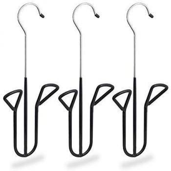 Perchas para zapatos, set de 3 unidades, con recubrimiento antideslizante, para diferentes tipos de calzado, dimensiones 33.5 x 14 x 4 cm, color negro - Relaxdays