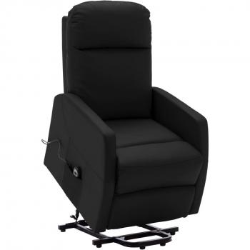 Black Faux Leather Power Lift Massage Recliner Chair