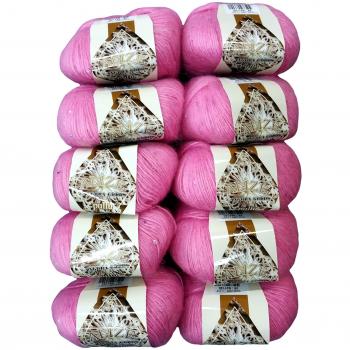 10 x 50 g Alize lana con Mohair y lentejuelas para punto y ganchillo, color rosa nº 39, 500 gramos para tejer