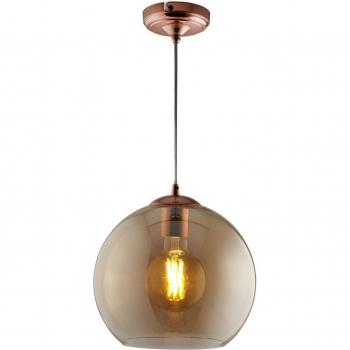 Lámpara colgante Balls de acero y cristal, 1 bombilla, 41.8 cm, color bronce antiguo