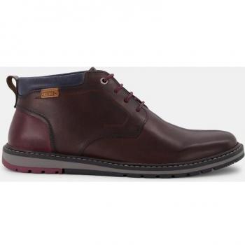 Pikolinos Berna M8J-8181 Botines para Hombre de Piel Marrón Oscuro con Caña Baja y Cierre de Cordones Suela Plana
