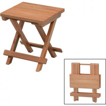 WHITECAP 60034 TEAK GROOVED TOP FOLD-AWAY TABLE/STOOL
