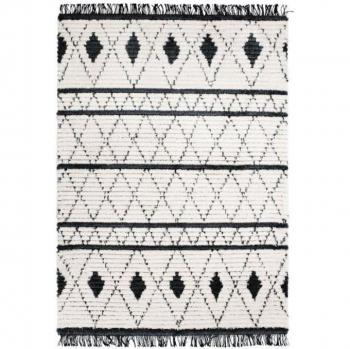 Alfombra suave losanges beige y gris oscuro 160 x 230 cm