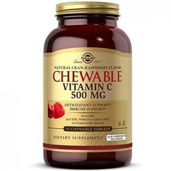Solgar Chewable Vitamin C 500mg Cran-Raspberry Flavor 90 Tablets