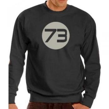 Touchlines Pullover Sheldons Best Number 73 Sweatshirt - Sudadera de manga larga para hombre, Negro/Plateado, XL