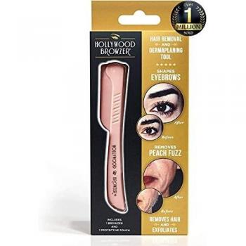 Maquinillas de afeitar Hollywood Browzer dermaplaning para rostro, modelado de cejas, eliminación de vello no deseado, herramienta exfoliante para mujeres Oro rosa