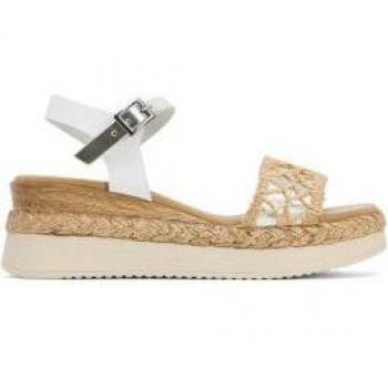 Sandalias Porronet Frisia plateado con cuña de 5,5cm