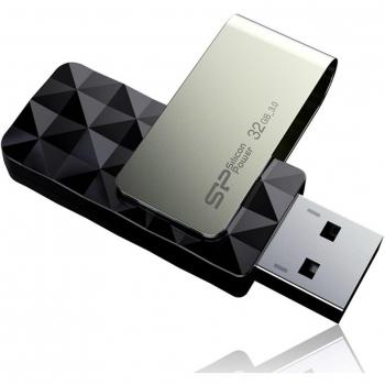 Silicon Power Blaze B30 - Memoria USB 3.0 de 32 GB, estilo giratorio, negro