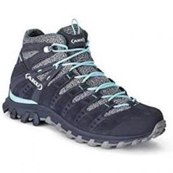 Botas de Senderismo Aku Alterra Lite Mid Goretex para Mujer, Talla UK 4.5, Color Antracita/Azul Claro