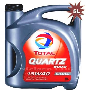 Total Quartz 5000 15 W-40 Multigrade Diesel Aceite de motor, 5 L