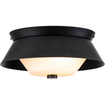 Plafón de baño Elstead Bowtie, 2 luces, negro mate, IP44