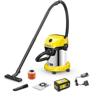 Aspiradora de tambor Kärcher WD 3-18 S Batería Set V-17/20, 17 L, 225 W, Seca y Húmeda