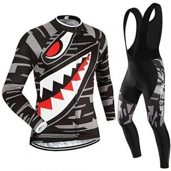 (Cojín 3D)(traje(Forro polar & tirante negro) tamaño:M) Hombre Ciclismo Ropa Maillots Pantalones pantalón Set Conjunto jerseys
