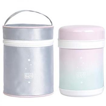 Saro Papillero Acero con Bolsa 900ml - Mantiene Calor 7 Horas, incluye frasco de acero para alimentos y bolsa de transporte