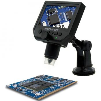 KKmoon Digital Microscopio Hd 3.6 Mega Pixel con 1080P / 720P / Vga G600 Portátil 1-600X 4.3  Monitor Pantalla Lcd Vídeo Cámara Grabadora Amplio Uso Incorporado Recargable Litio Batería Eu Enchufe