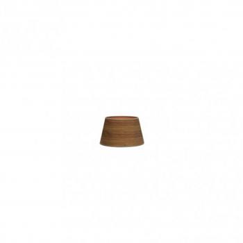 FABRILAMP Pantalla Salma Pinza Madera Oscura 10dx8dx8h Conica Abierta