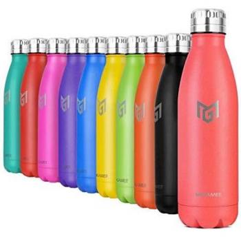 MIKAMEE Botella de Agua Acero Inoxidable 350/500/650/750ml | Aislamiento de Vacío de Doble Pared airBottle | sin bpa Botella termica | Mantiene 24h frías/12h Calientes | para Niños, Deporte, Oficina