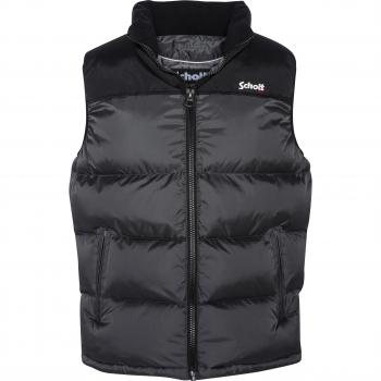 Schott Utah V Sleeveless Down Puffer Jacket - Dark Grey, XL