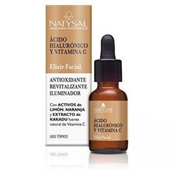 Natysal Elixir Facial con Ácido Hialurónico y Vitamina C, Regeneración Celular de la Piel, Multicolor, 20 Mililitros