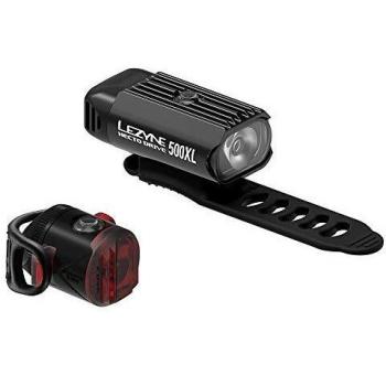 Set de Luces LED Lezyne Hecto Drive 500XL (Frontal 500 Lúmenes) y Femto USB (Trasera 5 Lúmenes) Recargables - Negro