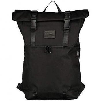 Doughnut Christopher Black Nylon Rolltop Backpack 18L with Laptop Compartment