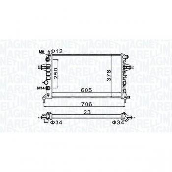 Radiador de refrigeración del motor MAGNETI MARELLI 350213158200