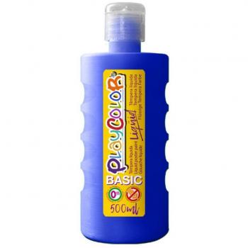 BOTE ERGONÓMICO TEMPERA LÍQUIDA PLAYCOLOR 500ML AZUL OSCURO