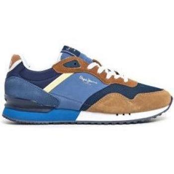 Zapatillas de Piel London Class azul Pepe Jeans