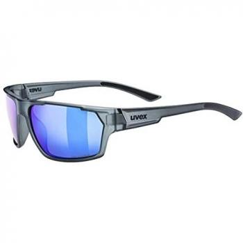 Uvex Sportstyle 233 Polarized Sunglasses with Mirror Blue Lenses (Matte Smoke)