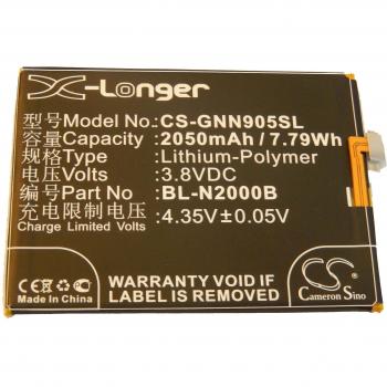 Li-Ion batería 2050mAh (3.8V) para Smartphone, teléfono móvil, teléfono celular Blu D980L, Vivo Air, Fly IQ4516, Tornad por BL-N2000B.