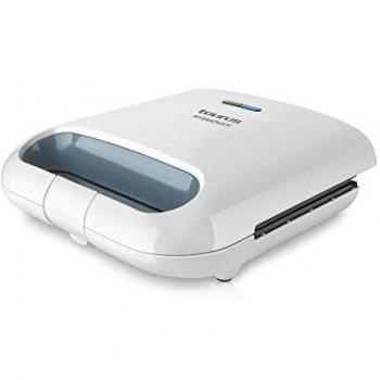 Taurus Mysandwich - Sandwichera eléctrica. 800W. 2 placas cuadradas para hacer 2 sándwiches a la vez. Sellado perfecto. Indicadores de funcionamiento. Placas con recubrimiento antiadherente. Blanco