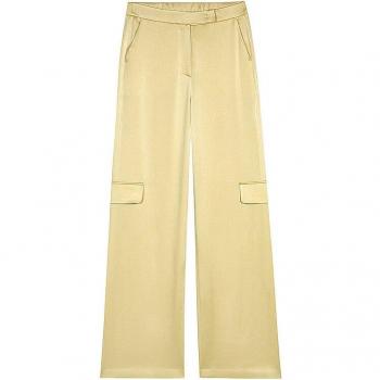 Luisa Cerano Satin Wide Leg Trousers, Yellow, Female, Size: S