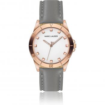 Marc Lauder Verona Gray Leather Watch - 38 mm