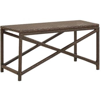 80 cm Brown Poly Rattan Garden Bench