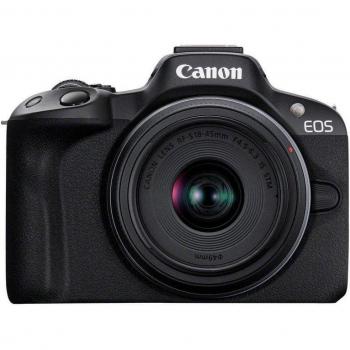 Canon EOS R50 Mirrorless Camera with RF-S 18-45mm IS STM Lens - Black, 24.2 MP, 4K Video