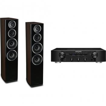 Sistema de audio Marantz/Wharfedale con Amplificador integrado Marantz PM7000N y Altavoces de suelo Wharfedale Diamond 11.4 WA.