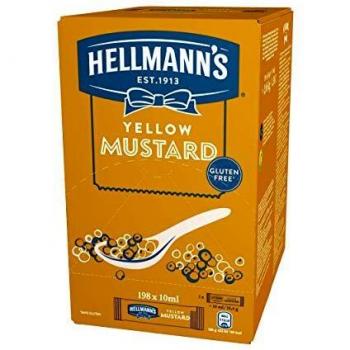 Hellmann's Mostaza sin Gluten 198 Mono Porciones, 10 ml, Pack de 1