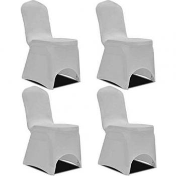 vidaXL Funda de Silla elástica 4 Unidades Blanca