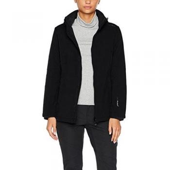 CMP Women's Long Fit Zip Hood Softshell Jacket - Black