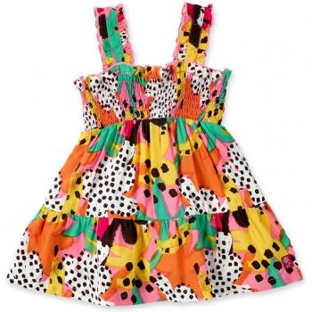 Tuc Tuc - Vestido de bebé niña estampado de tirantes con tirantes ajustables, diseño colorido, tejido suave y cómodo, ideal para ocasiones especiales y uso diario