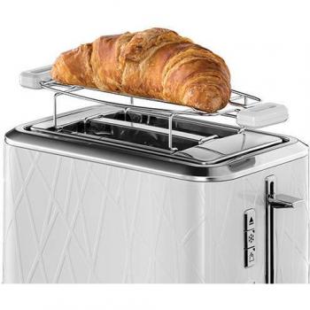 Tostadora Russell Hobbs Structure Blanca 2 ranuras cortas y detalles de acero inoxidable