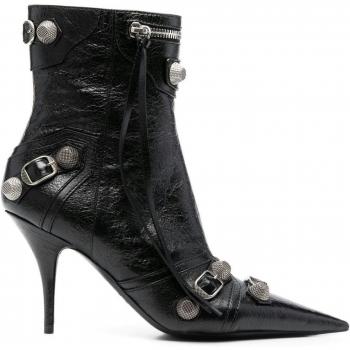 Balenciaga Women's Le Cagole Black Leather Heeled Boots - Size 37