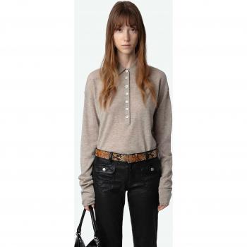 Zadig & Voltaire Women's Marly Long Sleeve 100% Cashmere Sweater in Beige, Size M