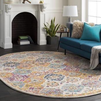 Surya Vintage Oriental Multicolor Short Pile Oval Area Rug 200x275 cm