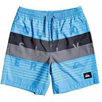 Quiksilver Word Block 15 SRT Pantalones Cortos De Natación, Niños, Azul