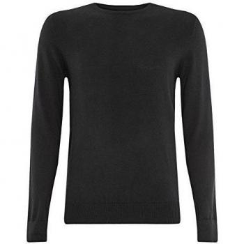 oodji Ultra Hombre Jersey Básico con Cuello Redondo, Negro, ES 52-54 / EU 52 / L